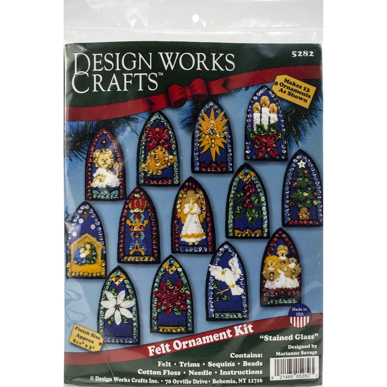 Design Works Stained Glass Felt Ornament Kit, 13ct.